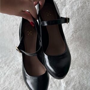 Vince Camuto Black Patent Leather Mary Jane Flats